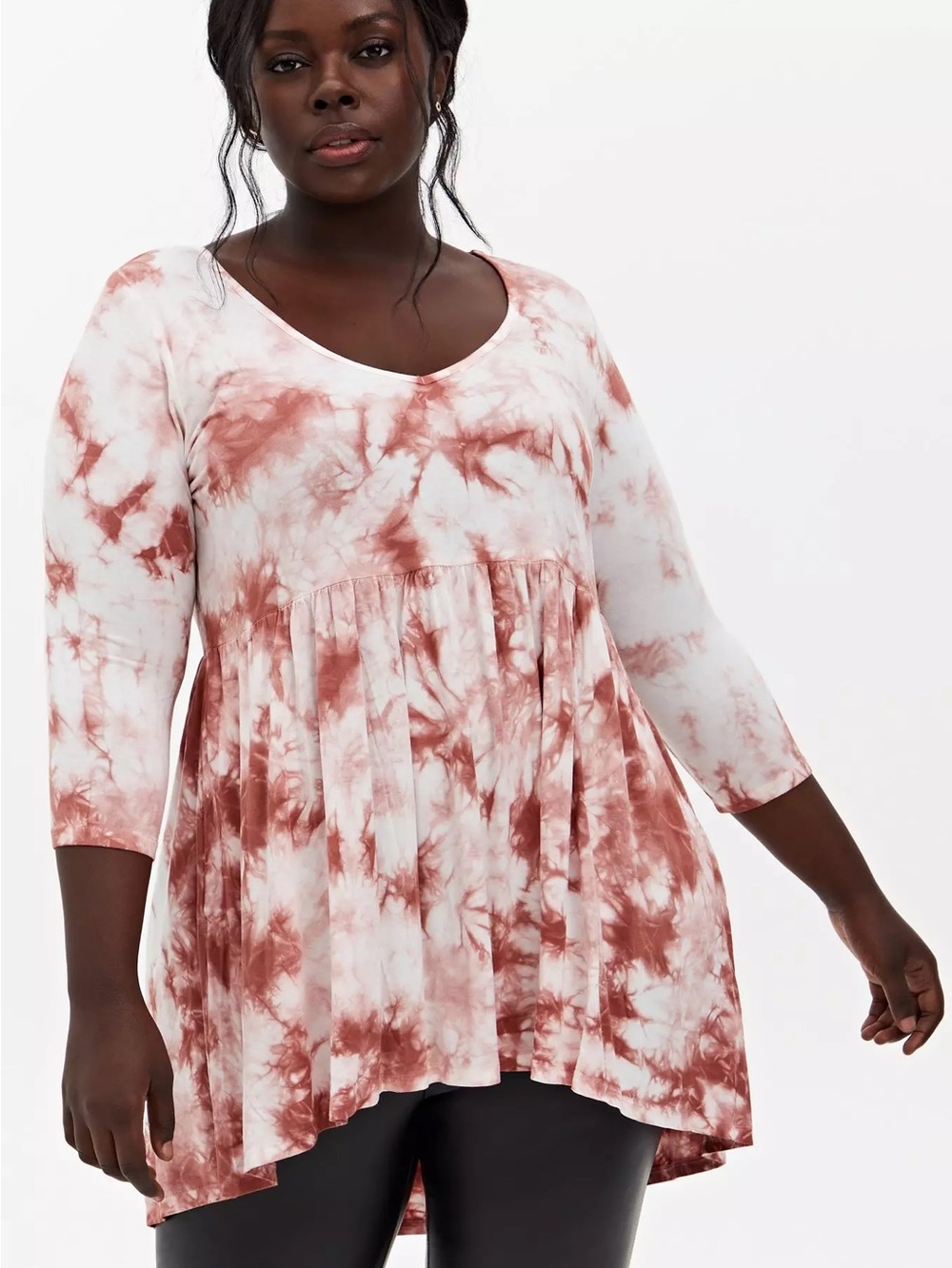 Torrid Super Soft Scoop Neck Long Sleeve Babydoll Tunic Top- Size 0 (Large)